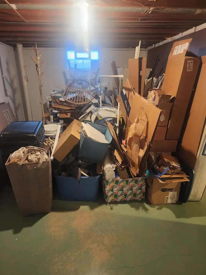 Roll-off dumpster container at job site for 20 Yard Dumpster Rental in Crystal